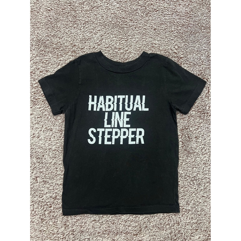 Habitual Line Stepper Toddler Shirt 4T Black Funny Graphic Tee Port & Company